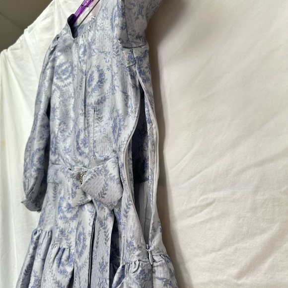 NWT Loveshackfancy Bow Pearla Blue Haze Mini Dress Size 8 - Picture 8 of 16